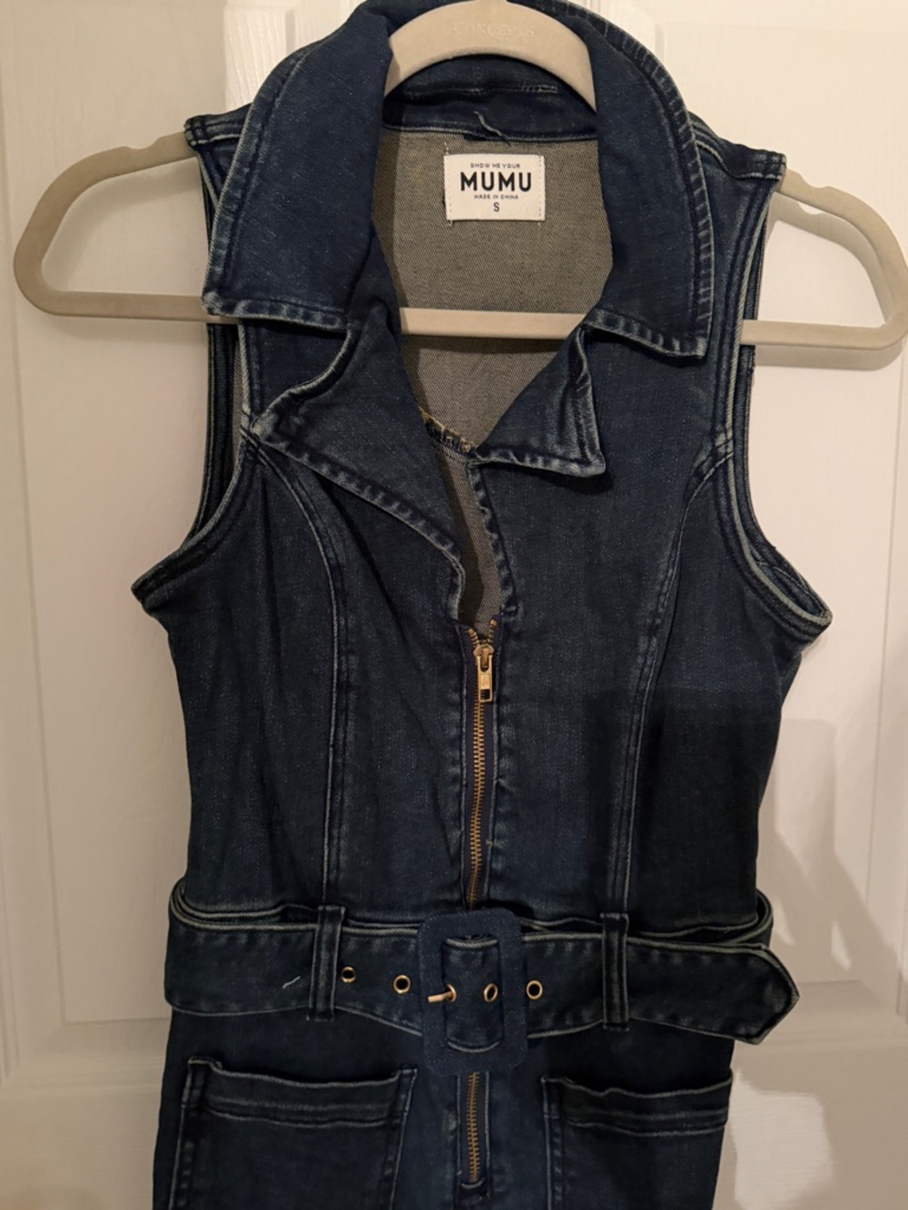Show Me Your MuMu Dark Blue Denim Zip Romper